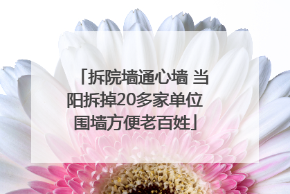 拆院墙通心墙 当阳拆掉20多家单位围墙方便老百姓