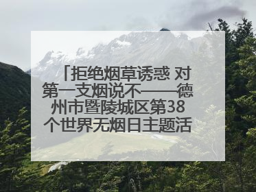 拒绝烟草诱惑 对第一支烟说不——德州市暨陵城区第38个世界无烟日主题活动走进校园