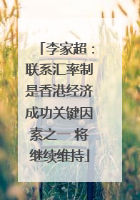 李家超：联系汇率制是香港经济成功关键因素之一 将继续维持