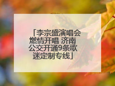 李宗盛演唱会燃情开唱 济南公交开通9条歌迷定制专线