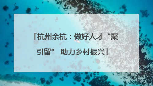 杭州余杭：做好人才“聚引留” 助力乡村振兴