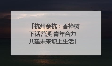 杭州余杭：香樟树下话苕溪 青年合力共建未来坝上生活