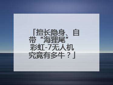 擅长隐身、自带“海狸尾” 彩虹-7无人机究竟有多牛？