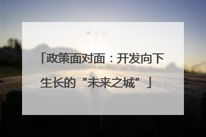 政策面对面：开发向下生长的“未来之城”