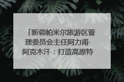 新疆帕米尔旅游区管理委员会主任阿力甫·阿克木汗：打造高原特色文旅品牌 推动县域旅游高质量发展｜第七届全国县域旅游研究成果发布系列活动