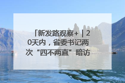 新发路观察+｜20天内，省委书记两次“四不两直”暗访，有何深意？