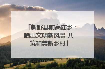 新野县前高庙乡：晒出文明新风景 共筑和美新乡村
