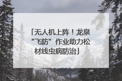 无人机上阵！龙泉“飞防”作业助力松材线虫病防治