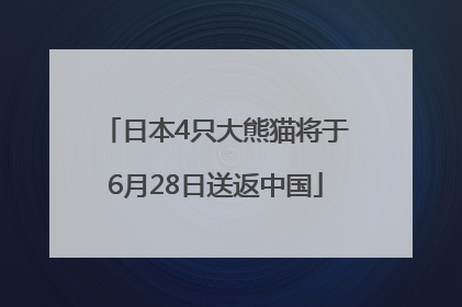 日本4只大熊猫将于6月28日送返中国
