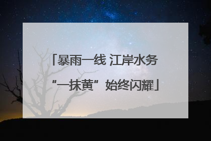 暴雨一线 江岸水务“一抹黄”始终闪耀