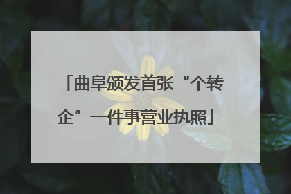 曲阜颁发首张“个转企”一件事营业执照