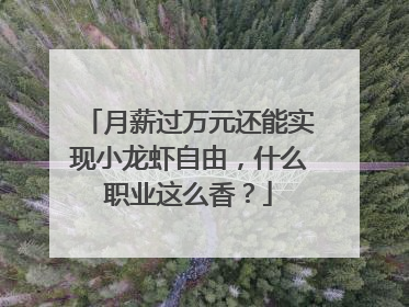 月薪过万元还能实现小龙虾自由，什么职业这么香？