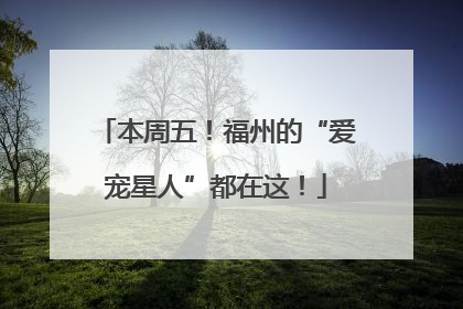 本周五！福州的“爱宠星人”都在这！