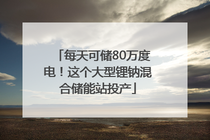 每天可储80万度电！这个大型锂钠混合储能站投产