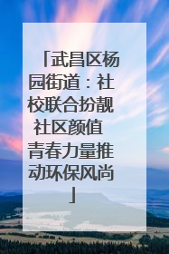 武昌区杨园街道：社校联合扮靓社区颜值 青春力量推动环保风尚