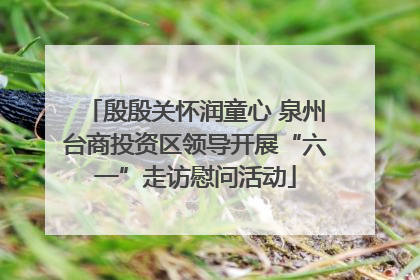 殷殷关怀润童心 泉州台商投资区领导开展“六一”走访慰问活动