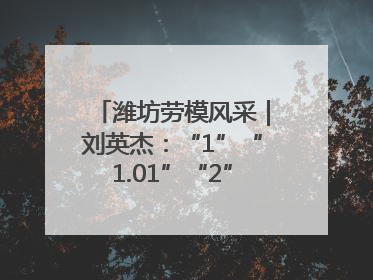 潍坊劳模风采｜刘英杰：“1”“1.01”“2”背后的奋斗密码