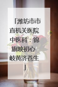 潍坊市市直机关医院中医科：锦旗映初心 岐黄济苍生
