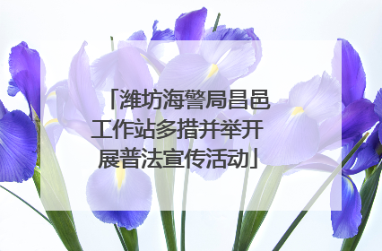潍坊海警局昌邑工作站多措并举开展普法宣传活动
