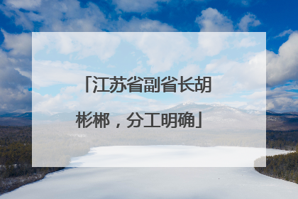 江苏省副省长胡彬郴，分工明确