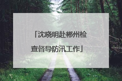沈晓明赴郴州检查督导防汛工作