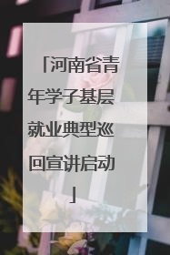 河南省青年学子基层就业典型巡回宣讲启动