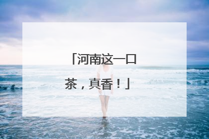 河南这一口茶，真香！