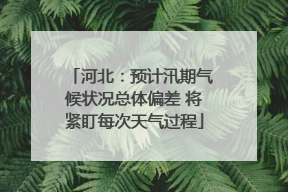 河北：预计汛期气候状况总体偏差 将紧盯每次天气过程