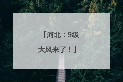 河北：9级大风来了！