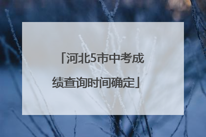河北5市中考成绩查询时间确定