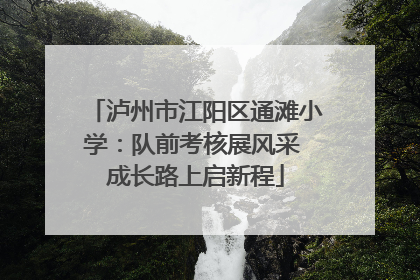泸州市江阳区通滩小学：队前考核展风采 成长路上启新程