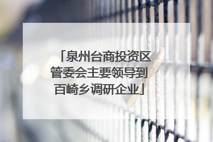 泉州台商投资区管委会主要领导到百崎乡调研企业