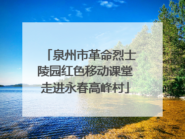 泉州市革命烈士陵园红色移动课堂走进永春高峰村