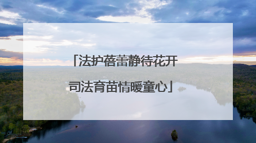 法护蓓蕾静待花开 司法育苗情暖童心