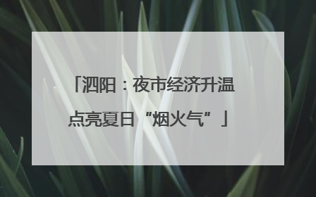 泗阳：夜市经济升温 点亮夏日“烟火气”