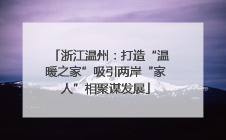 浙江温州：打造“温暖之家”吸引两岸“家人”相聚谋发展