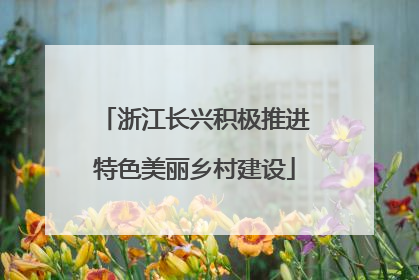 浙江长兴积极推进特色美丽乡村建设