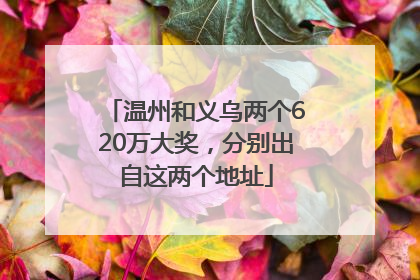 温州和义乌两个620万大奖，分别出自这两个地址