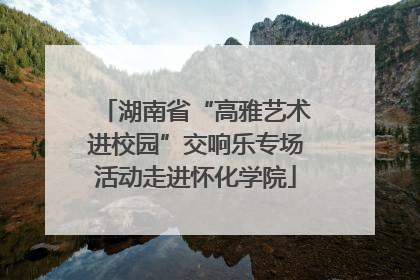 湖南省“高雅艺术进校园”交响乐专场活动走进怀化学院