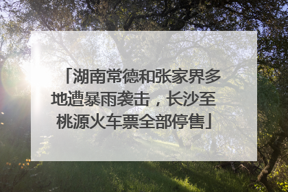 湖南常德和张家界多地遭暴雨袭击，长沙至桃源火车票全部停售