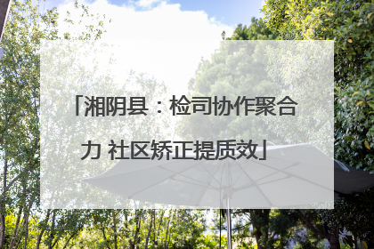湘阴县：检司协作聚合力 社区矫正提质效