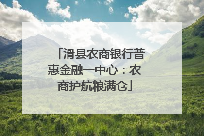 滑县农商银行普惠金融一中心：农商护航粮满仓