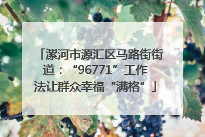 漯河市源汇区马路街街道：“96771”工作法让群众幸福“满格”