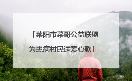 莱阳市菜哥公益联盟为患病村民送爱心款
