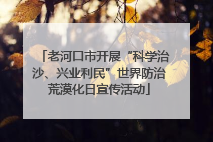老河口市开展“科学治沙、兴业利民”世界防治荒漠化日宣传活动