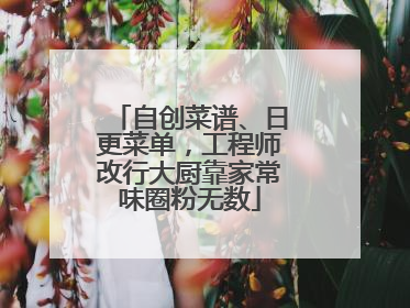 自创菜谱、日更菜单，工程师改行大厨靠家常味圈粉无数