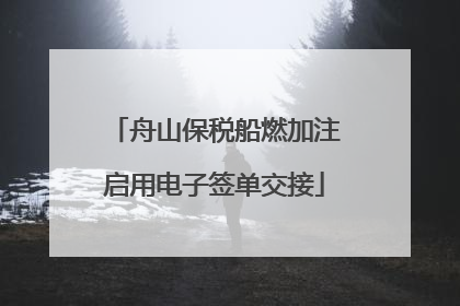 舟山保税船燃加注启用电子签单交接