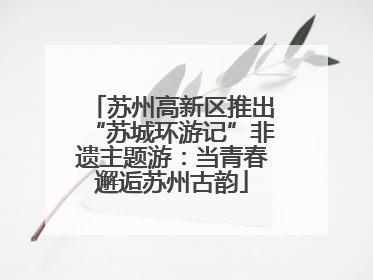 苏州高新区推出“苏城环游记”非遗主题游：当青春邂逅苏州古韵