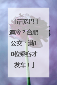 萌宠巴士遇冷？合肥公交：满10位乘客才发车！