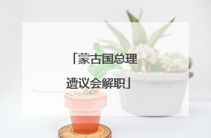 蒙古国总理遭议会解职
